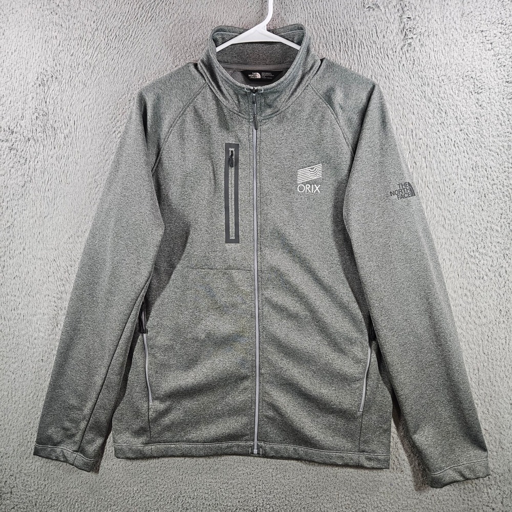 The North Face Mens Full Zip Jacket Gray ORIX Logo Mock Neck Size Medium